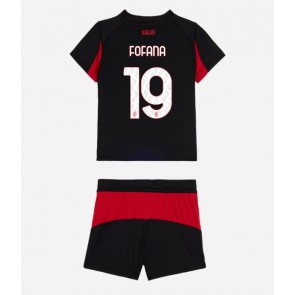 AC Milan Youssouf Fofana #19 Hjemmebanetrøje Børn 2025-26 Kortærmet (+ Korte bukser)